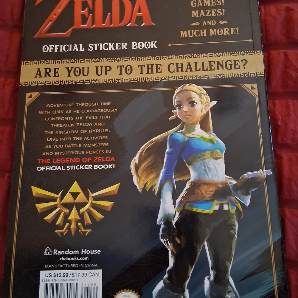 Official 2018 Nintendo Legend Of Zelda Sticker Book - Blue/Gold 800+ Stickers